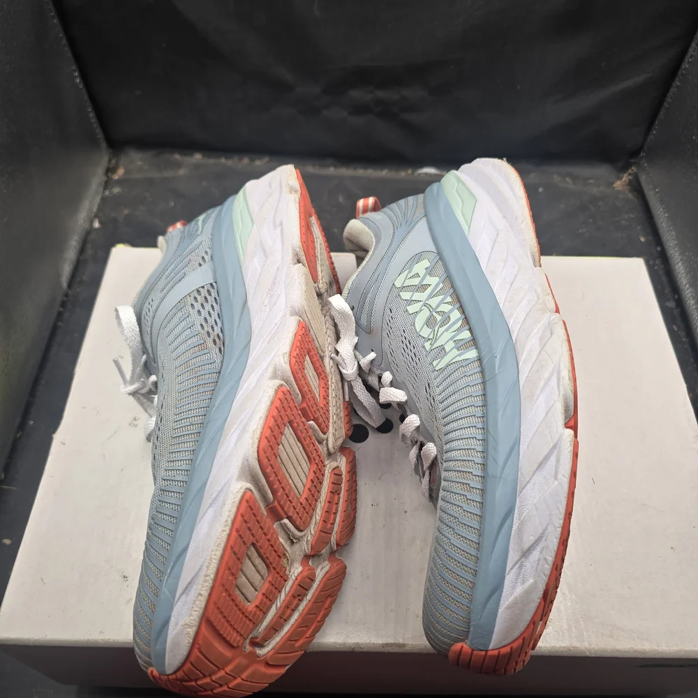 Hoka‎ One One Gray and White Athletic Shoes